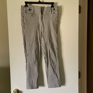 Grey & White Striped Pants
